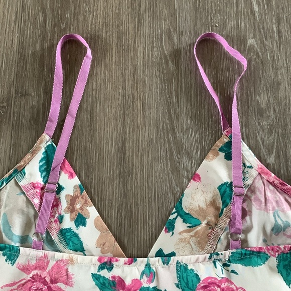 NWOT Free People It’s That Simple Floral Satin Cami Tank Top (S) - Picture 5 of 7